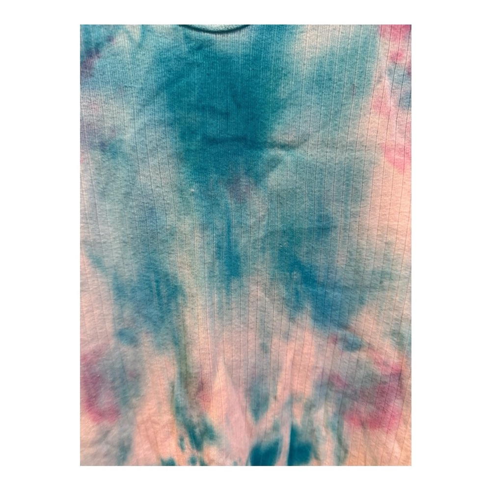 Brandy Melville Blue/White/Pink Custom Fitted Tie Dye Top, Ribbed, So Cute! - Picture 4 of 4
